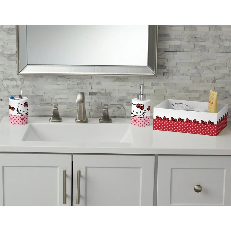 Set de 3 Accesorios Para Baño Hello kitty Corazones ***Preorden***