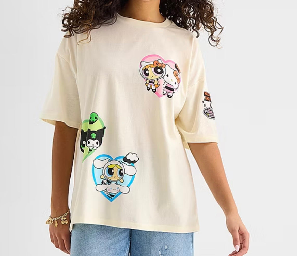 Playera Oversized Hello Kitty X Powerpuff Girls ***Preorden***