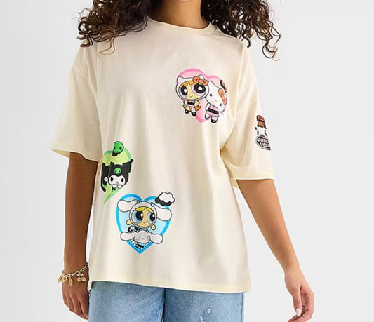 Playera Oversized Hello Kitty X Powerpuff Girls ***Preorden***