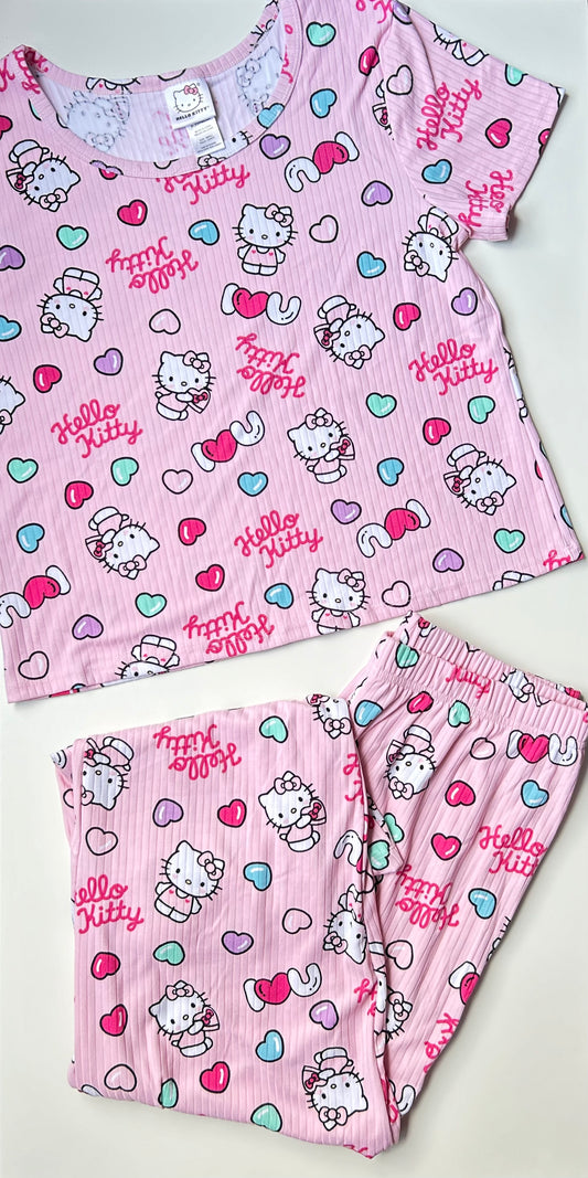 Pijama Hello kitty Corazones Pink