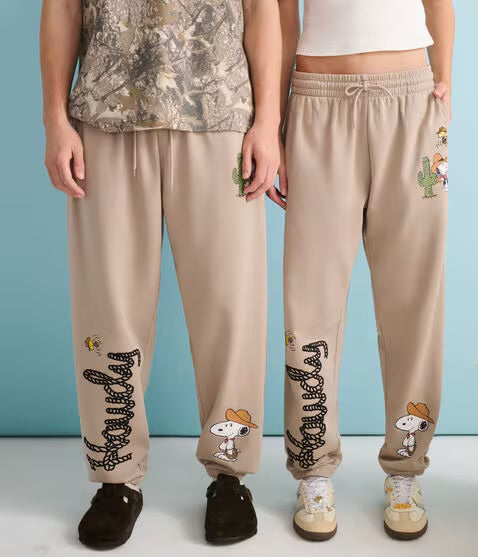 Jogger Sweatpants Snoopy & Woodstock Western Aeropostale ***Preorden***