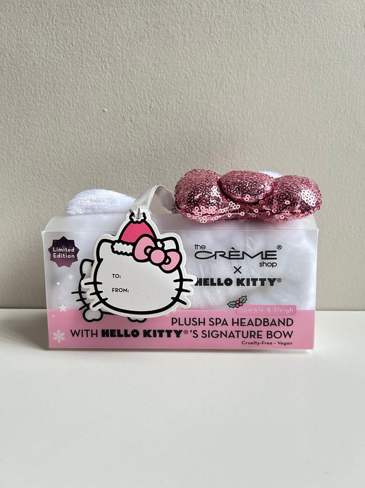 Banda Para Skincare Hello Kitty Moño Lentejuelas