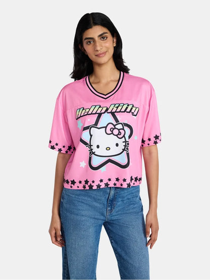 Camiseta De Futbol Crop Top Hello Kitty ***Preorden***