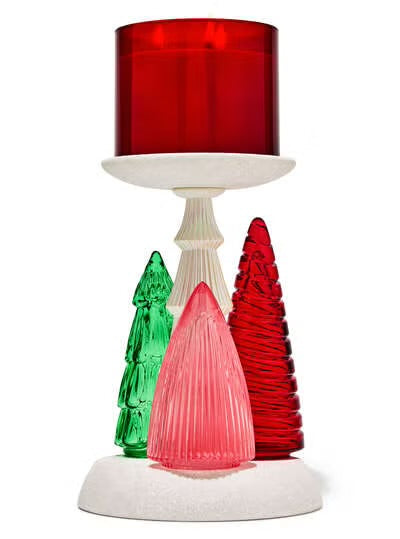 Glass Light-Up Tree Pedestal 3 Wick Bath & Body Works ***Preorden***