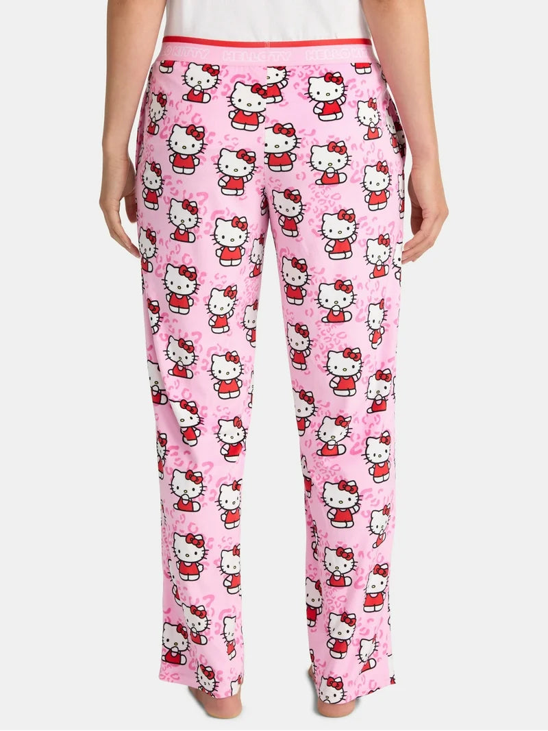 Sleep Pants Hello Kitty Animal Print Pink