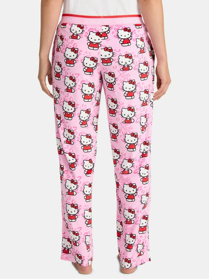 Sleep Pants Hello Kitty Animal Print Pink