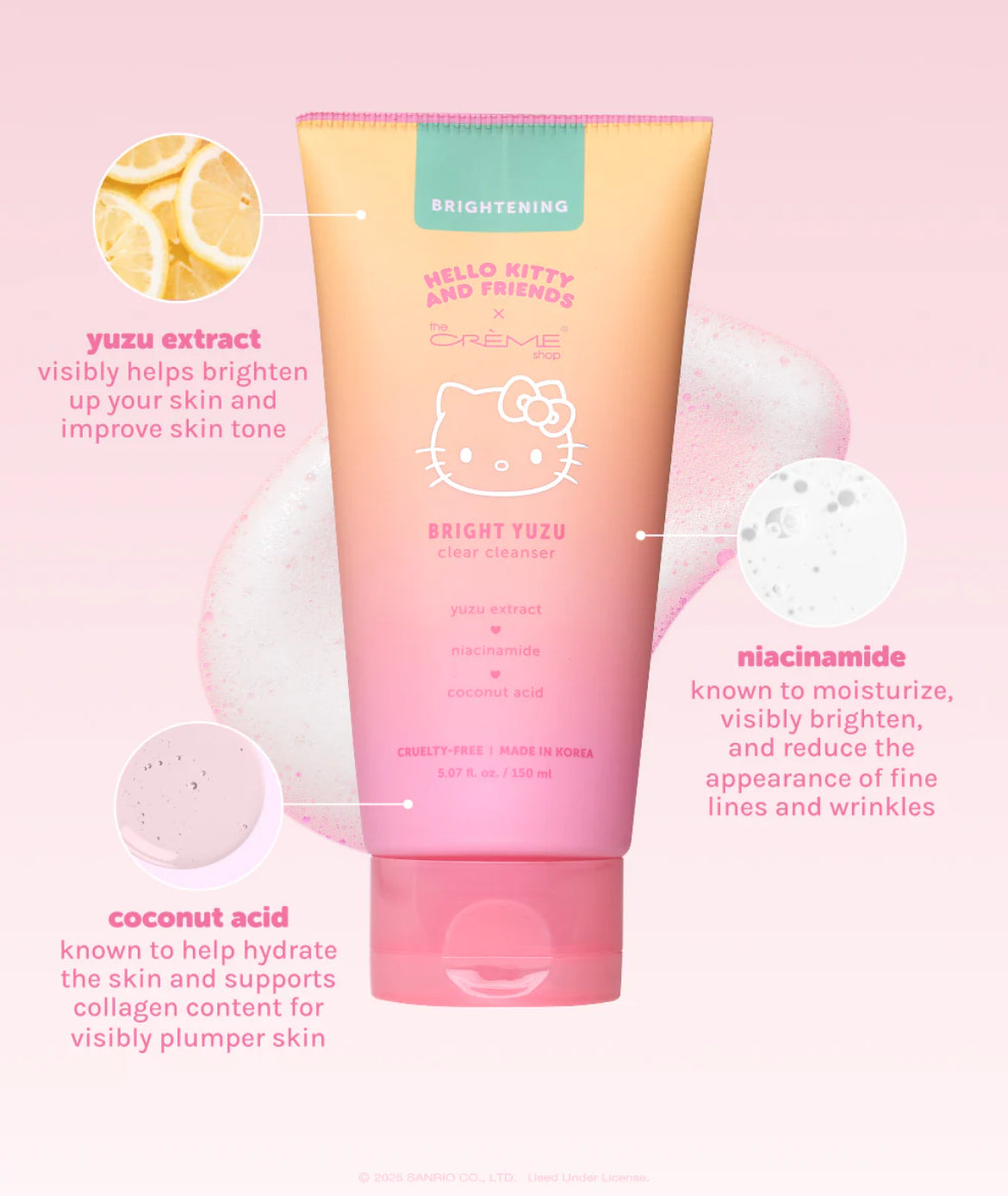 Bright Yuzu Clear Cleanser Hello kitty The Créme Shop ***Preorden***