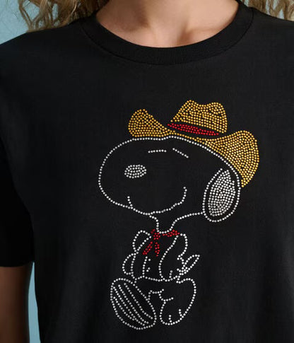 Rhinestone Tee Snoopy Western ***Preorden***