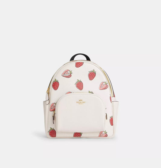 Court Backpack Strawberry Print