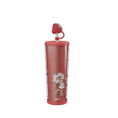 Tumbler De Plástico Con Cubre Popotes Rosita Fresita ***Preorden***