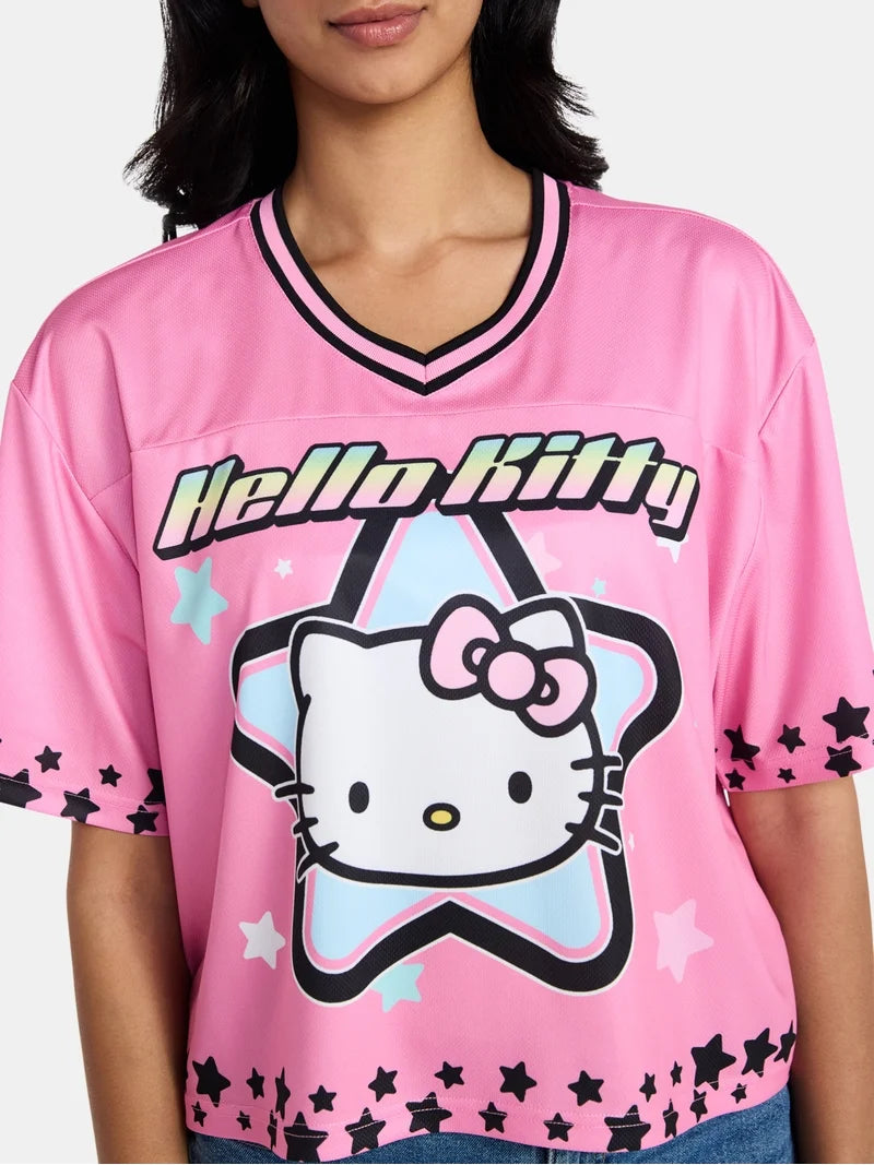 Camiseta De Futbol Crop Top Hello Kitty ***Preorden***