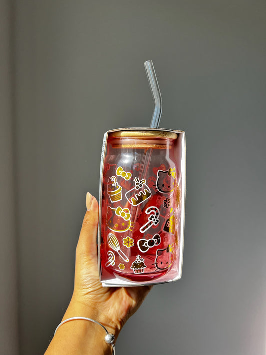 Vaso De Cristal Hello Kitty Gingerbread