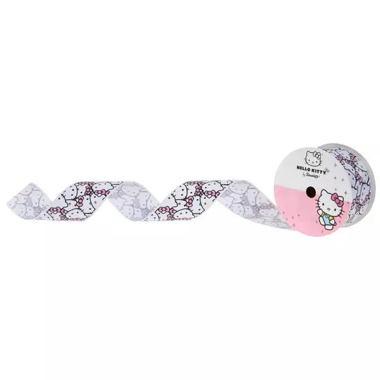 Carreta de Listón Hello Kitty Caritas Blanco ***Preorden***