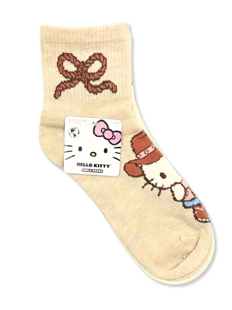 2 Pares De Calcetas Hello Kitty Vaquerita ***Preorden***