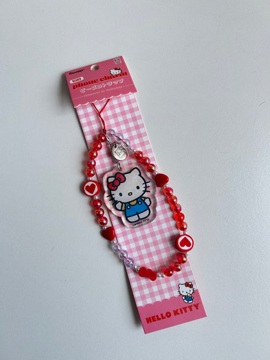 Charm Phone Hello Kitty Rojo Y Blanco