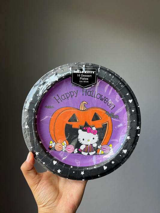 Platos Desechables Hello Kitty Happy Halloween