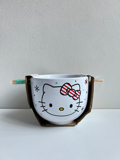 Bowl Con Palillos  Hello Kitty Copos de Nieve