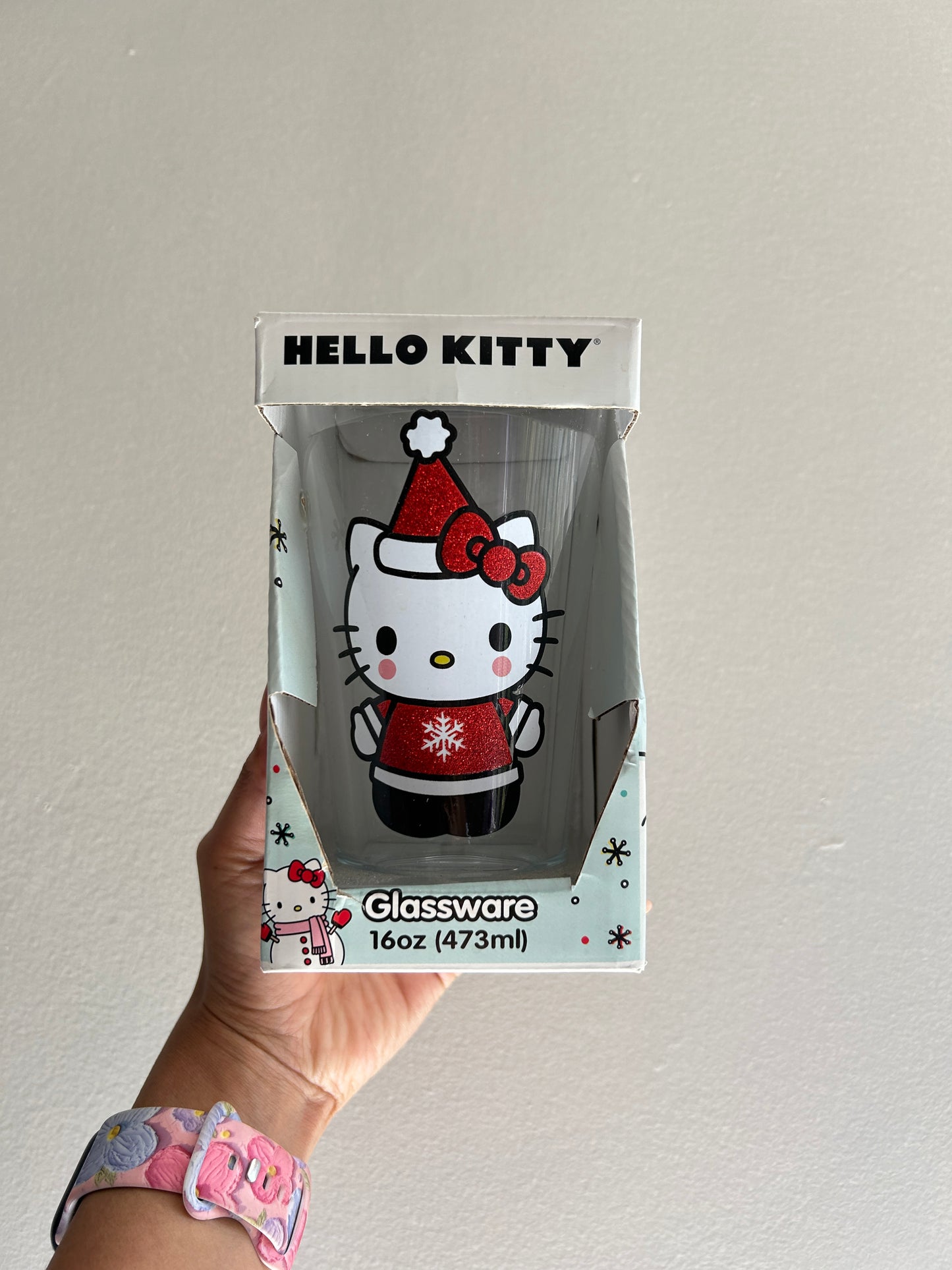 Vaso de Cristal Hello Kitty Santa