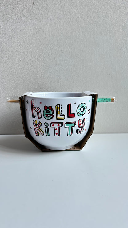 Bowl Con Palillos  Hello Kitty Copos de Nieve