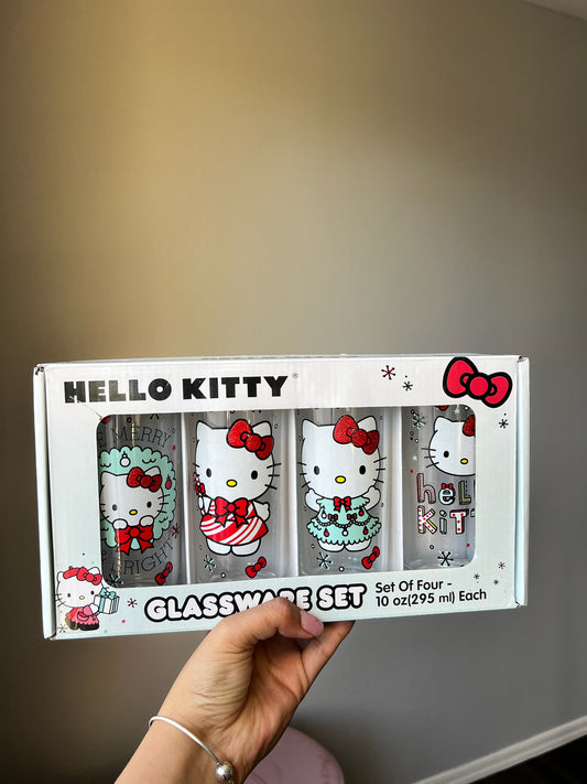 Set De 4 Vasos Hello Kitty Navideños