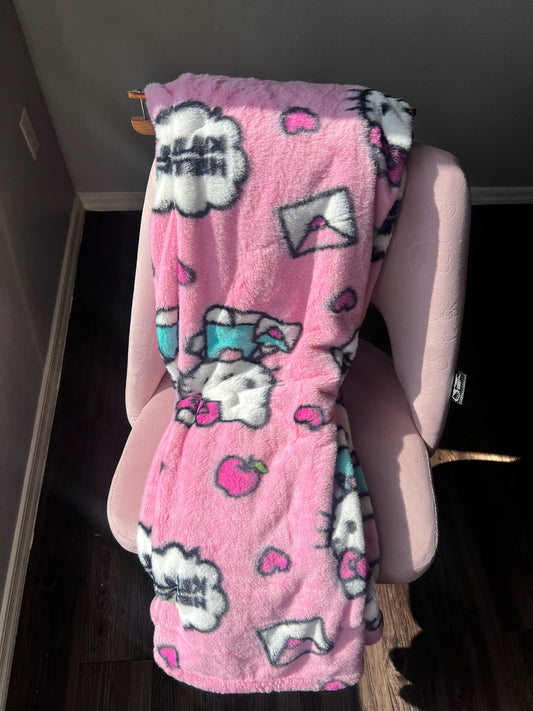 Blanket Hello Kitty Corazones Y Manzanas Pink