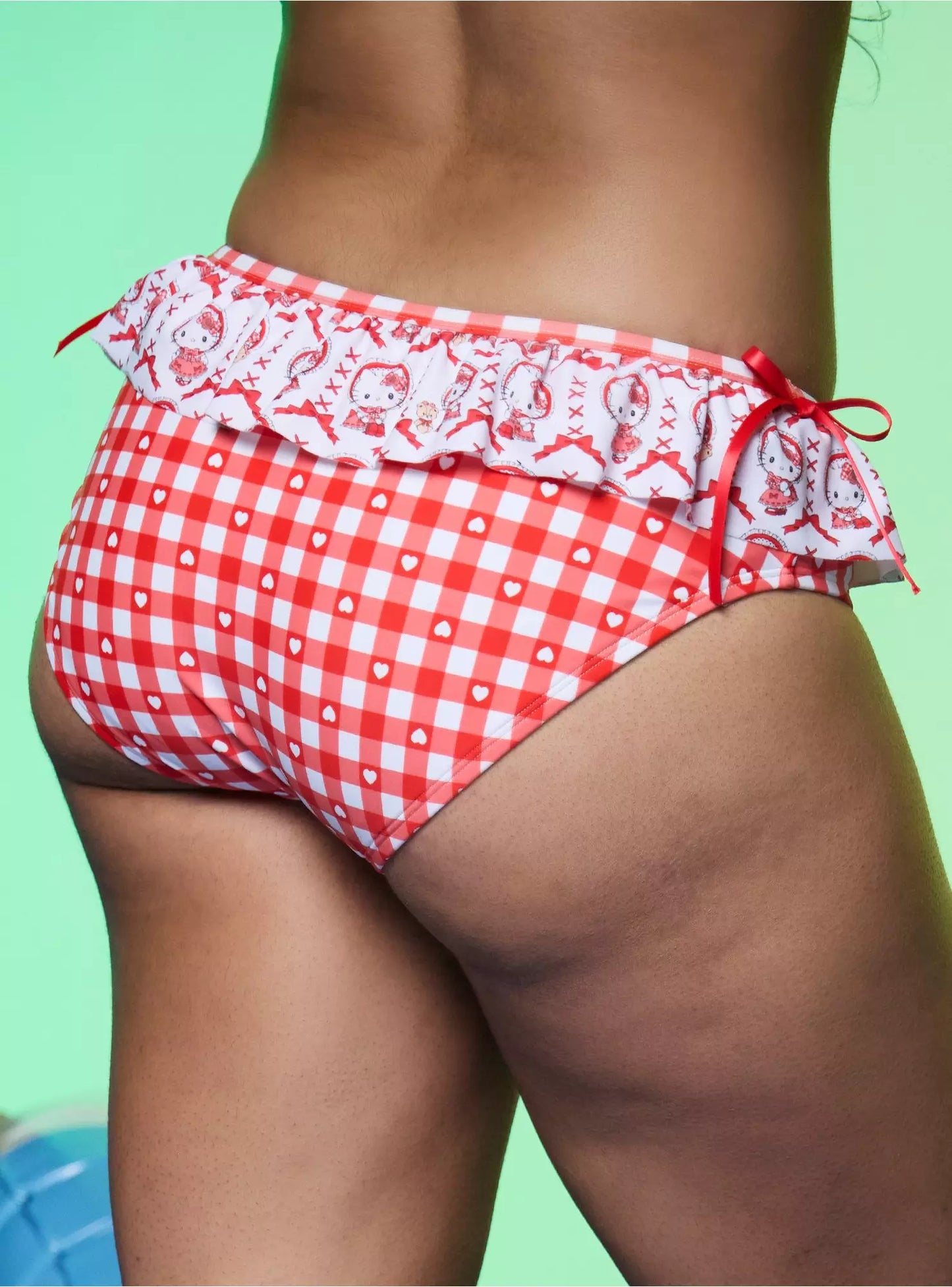 Hello Kitty Gingham Ruffle Skirted Swim Bottoms ***Preorden***