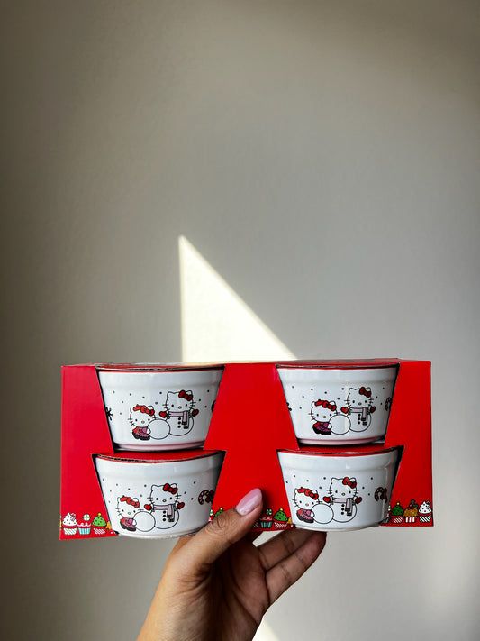 Set de 4 Ramekins Hello Kitty Snowman