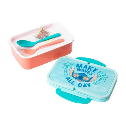 Contenedor De Alimentos Con Cubiertos Stitch ***Preorden***