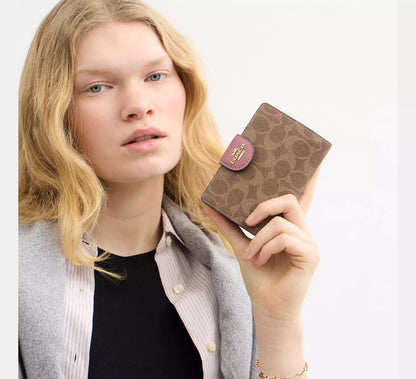 Médium Corner Zip Wallet Coach Dusty Pink ***Preorden***