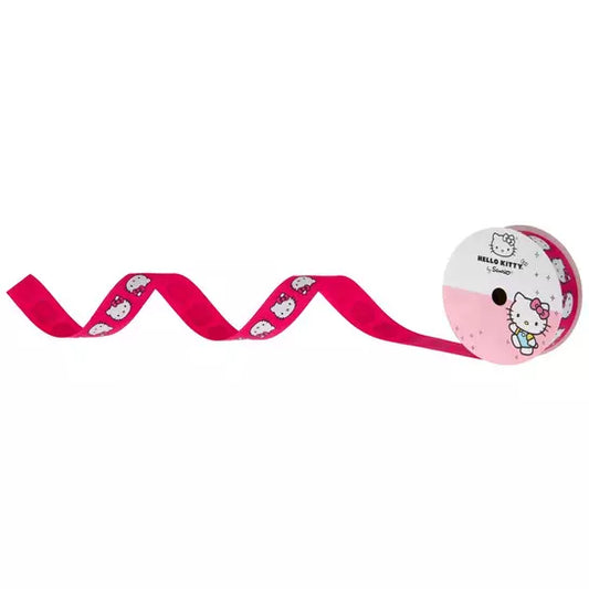 Carrete De Listón Hello Kitty Caritas Rosa ***Preorden***