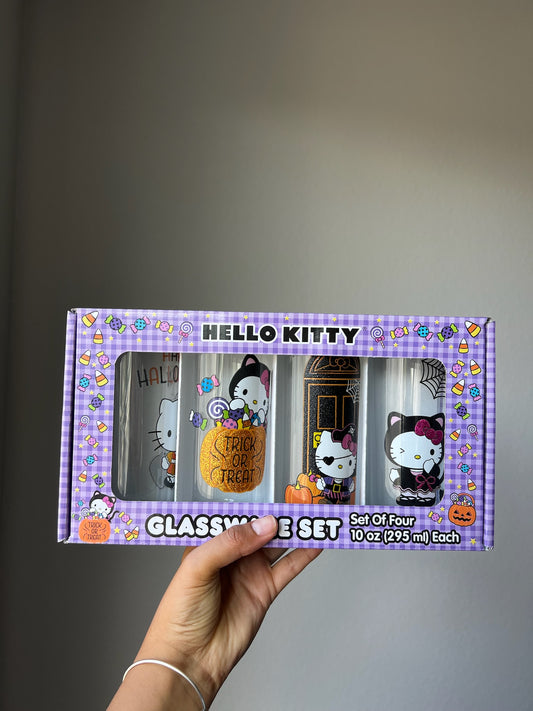 Set 4 de Vasos De Cristal Hello Kitty Disfraces