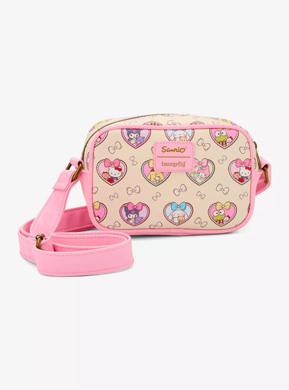 Crossbody Bag Loungefly Hello Kitty Y Sus Amigos Corazones ***Preorden***