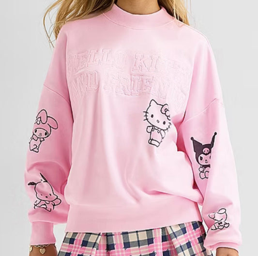 Sudadera Hello Kitty Y Sus Amigos Rosas ***Preorden***