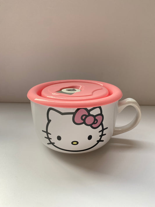 Taza de Cerámica con Tapa Hello Kitty Pink