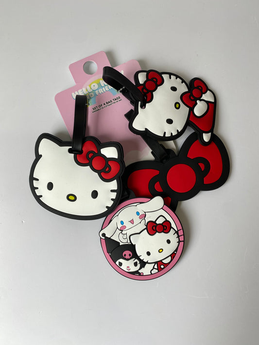 Set de 4 Bag Tags para maletas Hello Kitty Sanrio